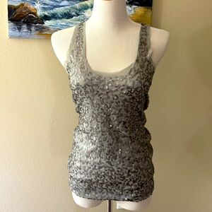 Max Studio nylon mesh sequined tank